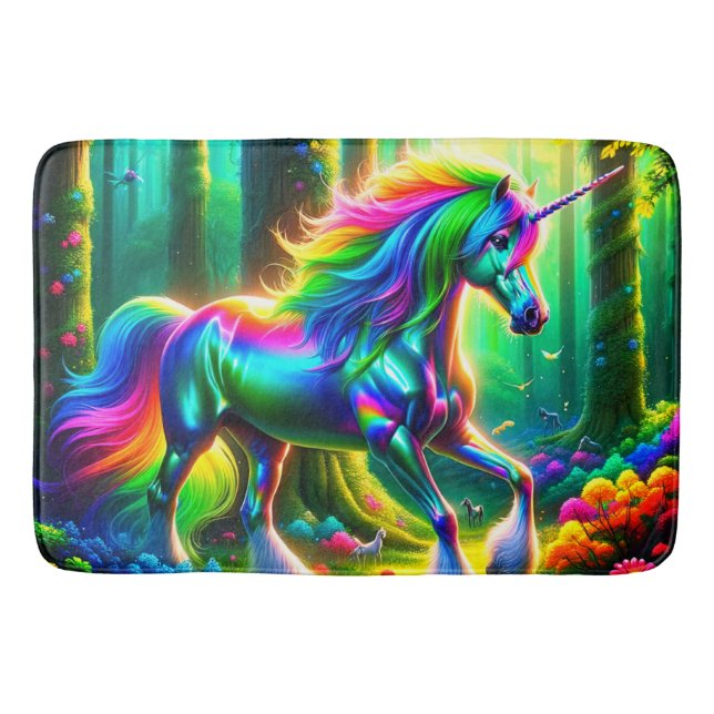 Tapete De Banheiro Rainbow Unicorn (Frente)