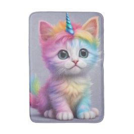Tapete De Banheiro Rainbow Unicorn Kitten
