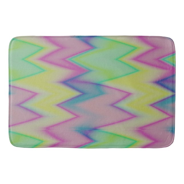 Tapete De Banheiro Rainbow Zigzags (Frente)