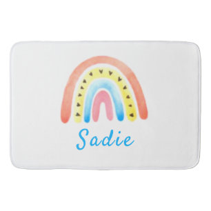 Tapete De Banheiro Rainbows Boho Amarelo Rosa Nome