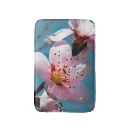 Tapete De Banheiro Ramificação do Flor do Pêssego e Céu Azul