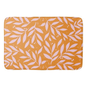 Tapete De Banheiro ramos bonito - laranja e rosa