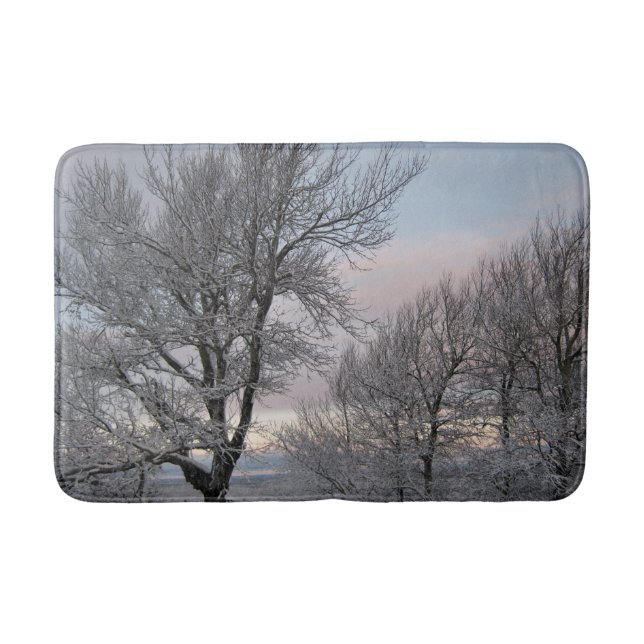 Tapete De Banheiro Ramos cobertos de neve (Frente)