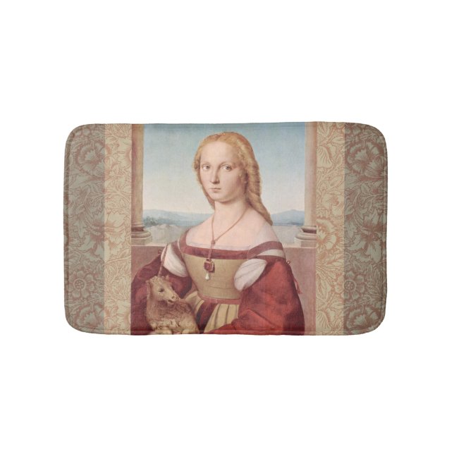 Tapete De Banheiro Raphael Dama e o Unicórnio Arte Fina Clássica (frente)
