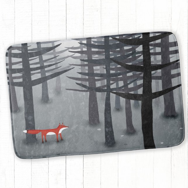 Tapete De Banheiro Raposa e Floresta (The Fox and the Forest bath mat)
