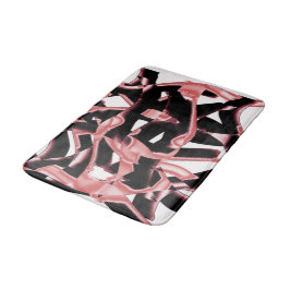 Tapete De Banheiro Raspas pretas e de salmão, fitas destruídas em bra