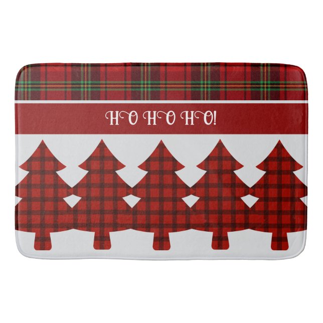 Tapete De Banheiro Red Black Green Cozy Tartan (Frente)