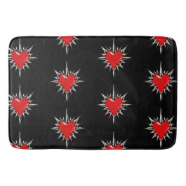 Tapete De Banheiro Red Chrome Spiked Heart Sigil Bath Mat