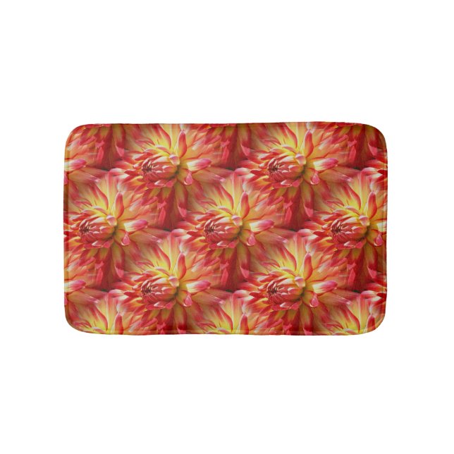 Tapete De Banheiro Red Dahlia Flower Nature Patterno (frente)