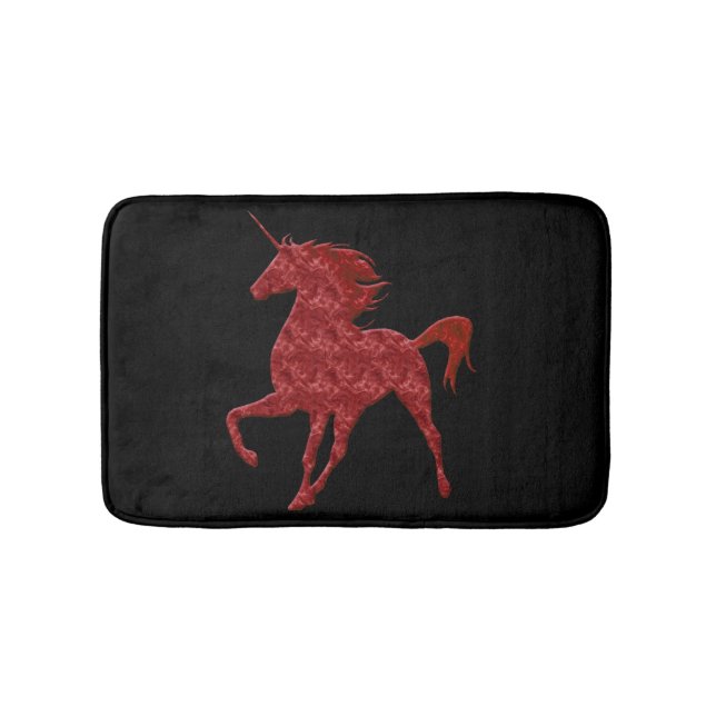 Tapete De Banheiro Red Fire Unicorn Bath Mat (frente)