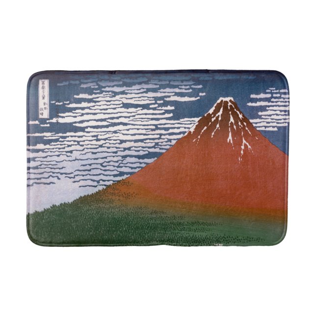 Tapete De Banheiro Red Fuji, Aka Fujiyama Volcano Katsushika Hokusai (Frente)