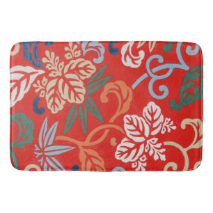 Tapete De Banheiro Red Hawaiian Japan Kimono: Vintage Floral