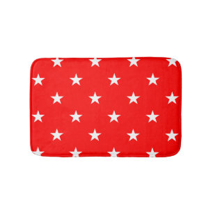 Tapete De Banheiro Red Large Stars Bath Mat