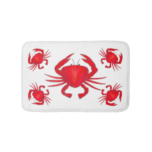 Tapete De Banheiro Red Maryland Hardshell Crab Crustacean Beach