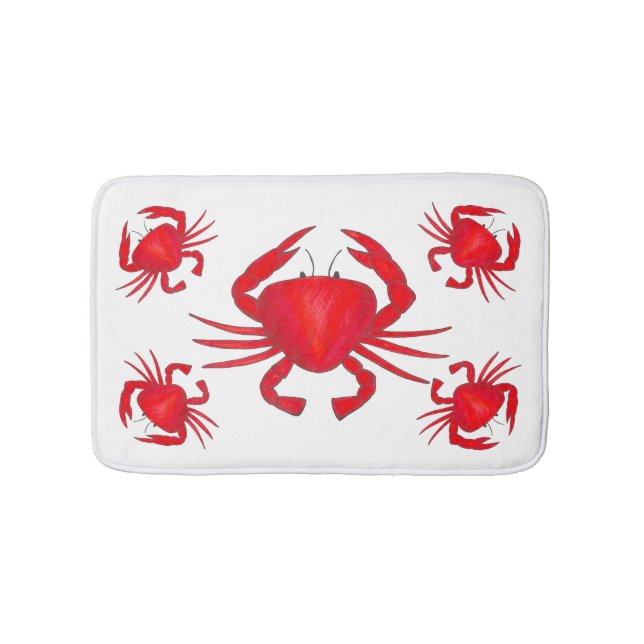 Tapete De Banheiro Red Maryland Hardshell Crab Crustacean Beach (frente)
