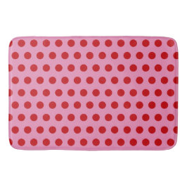Tapete De Banheiro Red Polka Dots on Pink