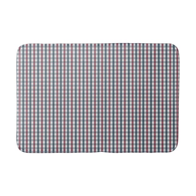 Tapete De Banheiro Red, white and blue plaid (Frente)