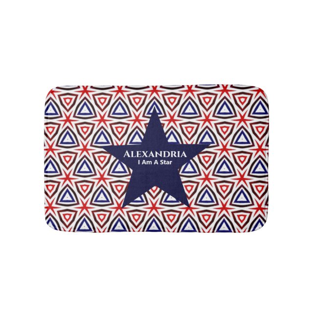 Tapete De Banheiro Red White Blue American Patriotic Star Modern (frente)
