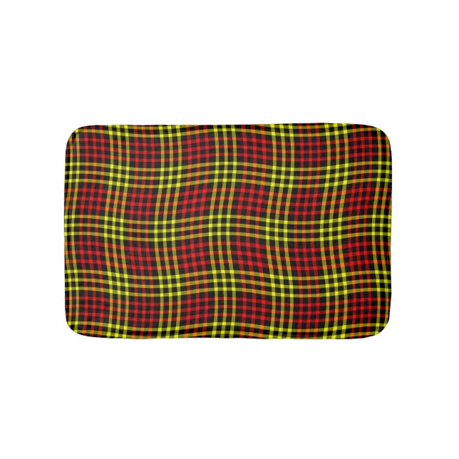 Tapete De Banheiro Red Yellow Plaid Checker Seamless Pattern (frente)