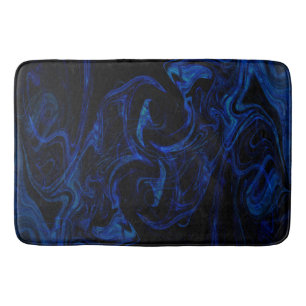 Tapete De Banheiro Redemoinho Preto Azul Abstrato Fumê Legal