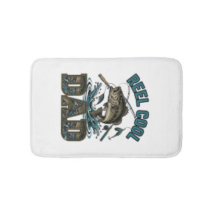 Tapete De Banheiro Reel Cool Dad Pesca de Robalo Design Vetorial Vint