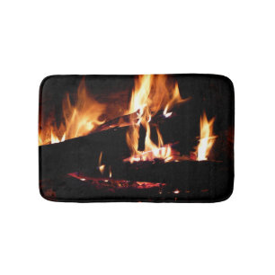 Tapete De Banheiro Registros na fotografia de fogo quente da Lareira