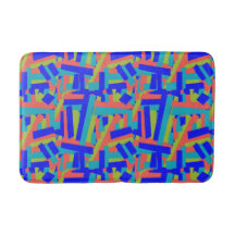 Remendos Abstratos de Lima Ousada Azul Coral Brilh