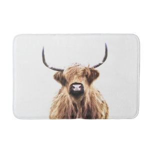 Tapete De Banheiro Retrato animal escocês da vaca das montanhas