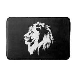 Tapete De Banheiro Retrato de leão (branco)