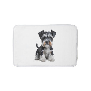 Tapete De Banheiro Retrato de Puppy Schnauzer Miniatura HD Adorável -