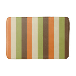Tapete De Banheiro Retro anos 70 Stripes Verde, Laranja, Castanho, Cr