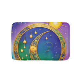 Tapete De Banheiro Retro Boho Sol Lua Estrelas Hippie Vintage