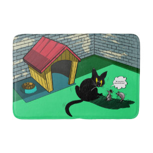 Tapete De Banheiro Retro Cartoon Black Cat and Mice Comic Area Rug