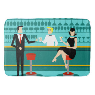 Tapete De Banheiro Retro Cocktail Lounge Bath Mat
