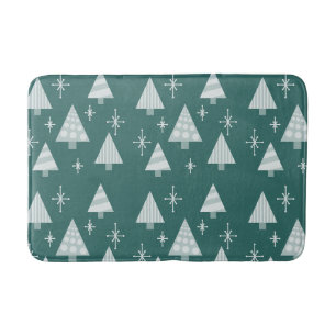 Tapete De Banheiro Retro da década de 1950 Árvores de Natal Verde Tea