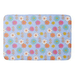 Tapete De Banheiro Retro Daisies Bath Mat