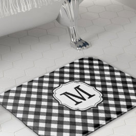 Tapete De Banheiro Retro Elagant Personalized Gingham Bath Mat