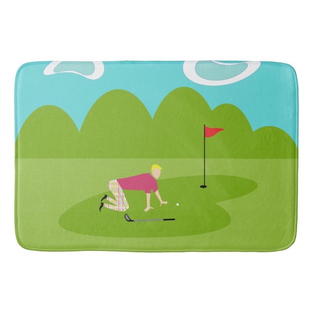 Tapete De Banheiro Retro Golfer Bath Mat (Frente)