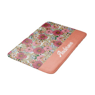 Tapete De Banheiro Retro Groovy Floral Daisy Boho