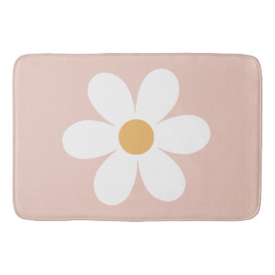 Tapete De Banheiro Retro margarida rosa boho