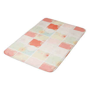 Tapete De Banheiro Retro margarida Vermelho Rosa Azul Aqua Floral Ani