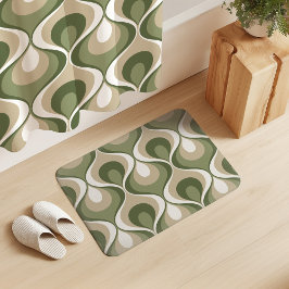 Tapete De Banheiro Retro Mood Sage Verde Oliva Bege Branco
