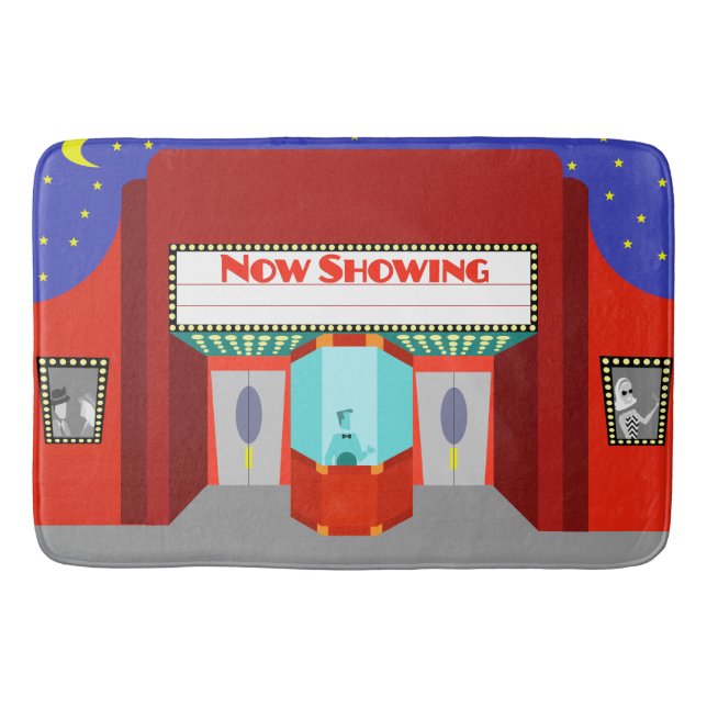Tapete De Banheiro Retro Movie Theater Mat