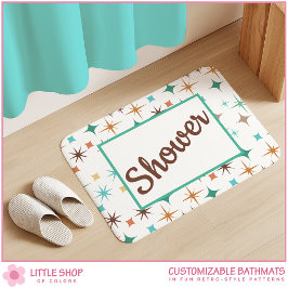 Tapete De Banheiro Retro-Style Stars Pattern Bath Mat