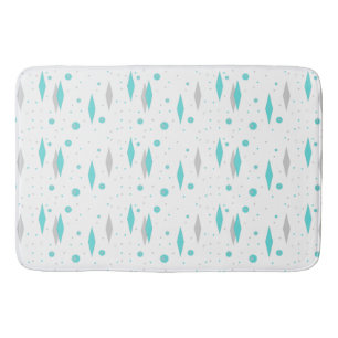 Tapete De Banheiro Retro Turquoise Diamond & Starburst Bath Mat