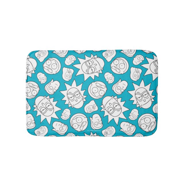 Tapete De Banheiro RICK E MORTY™ | Padrão da cabeça da família Smith (frente)