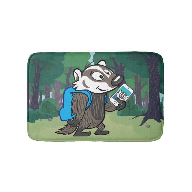 Tapete De Banheiro Ricky Raccoon| Boomer Badger Selfie (frente)
