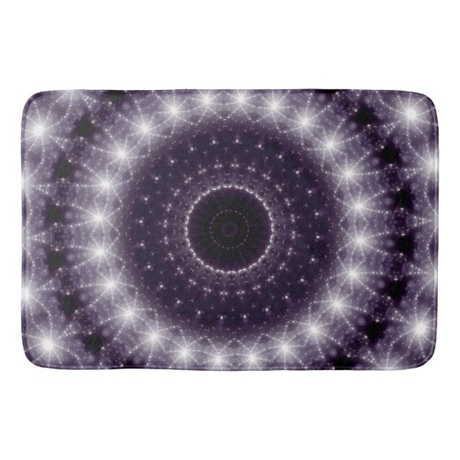 Tapete De Banheiro Rico Delicar Lace redondo preto e branco (Frente)