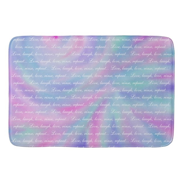 Tapete De Banheiro Rir ao vivo amor enxaguar repetir sereia arco-íris (Frente)