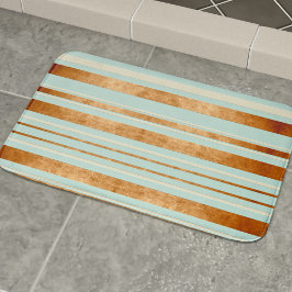 Tapete De Banheiro Robin Egg Blue Faux Cobre Strips Modern Bath Mat